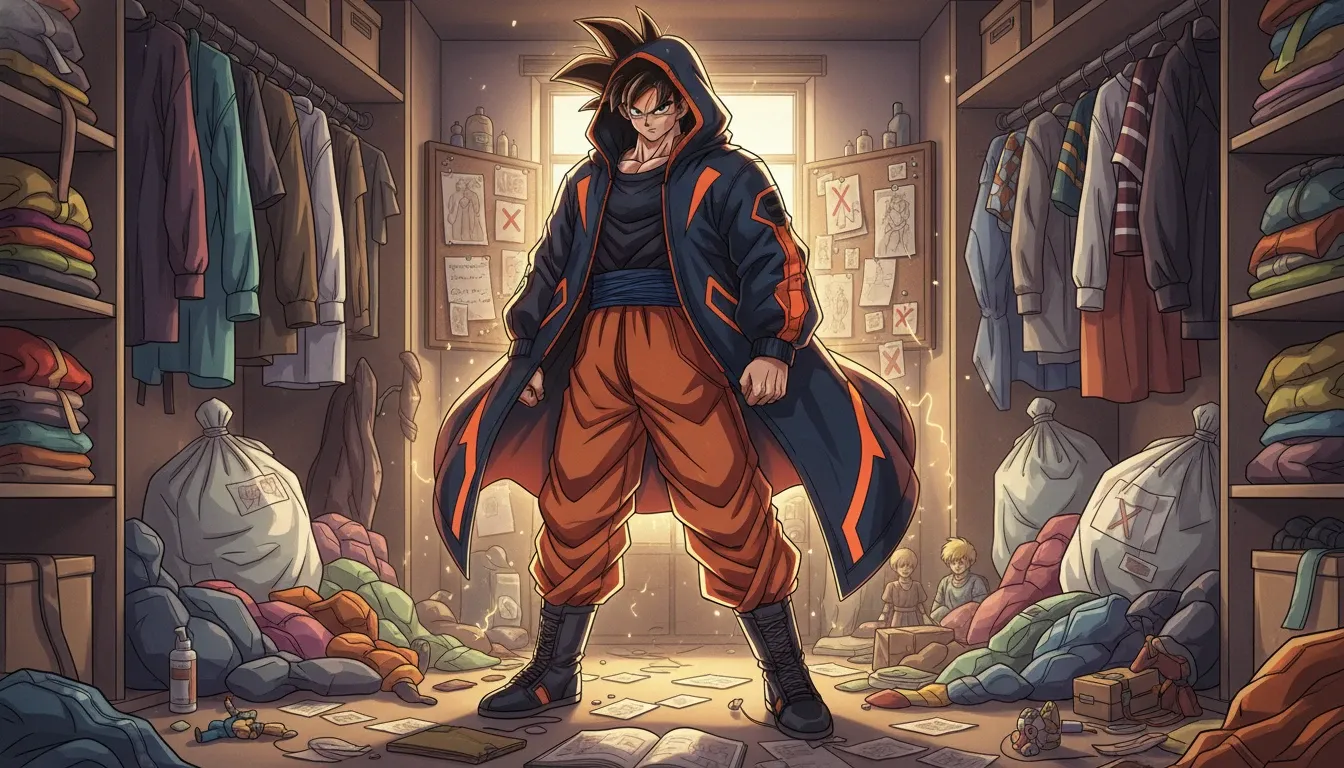 Dragon Ball Goku Streetwear: Sogni diurne dove gli strati casual accendono silhouette Saiyan avanguardistiche