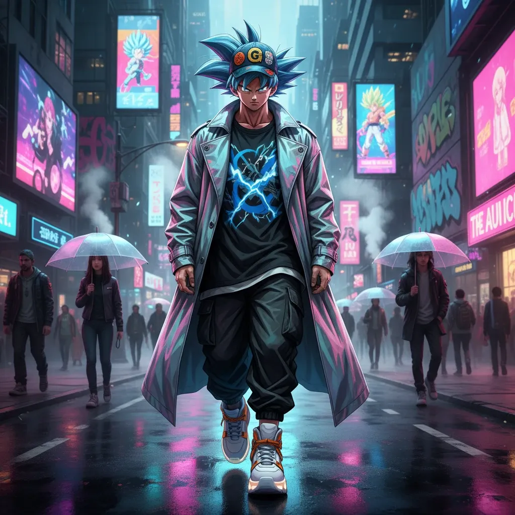 Dragon Ball Z Goku Street Style Meets Avant Garde Fashion Fusion