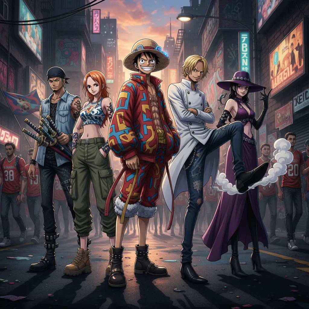 One Piece Characters Redefine Street Style with Avant Garde Fashion Fusion