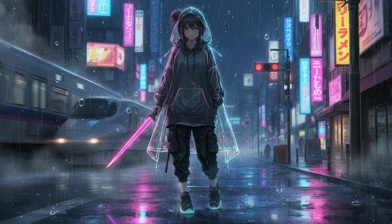 Weathering With You Hina Amano Streetwear Serendipity Meets Avant Garde Rainy Neon Style
